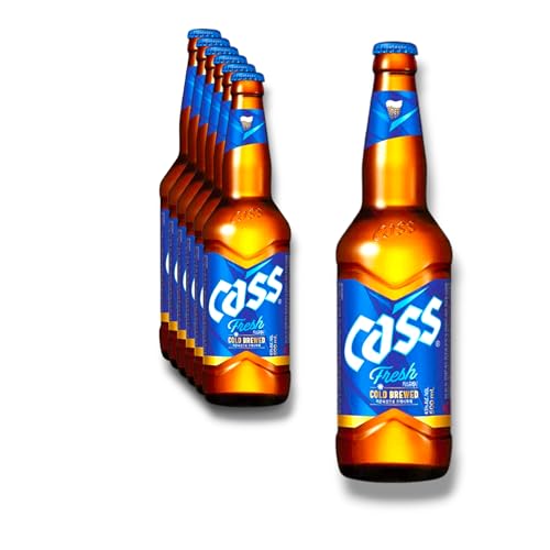 6 x Cass Fresh Bier 0.33l - Das Lagerbier aus Südkorea mit 4,5% Vol.- inklusive Haus der Biere Berlin Bierdeckel von Bier