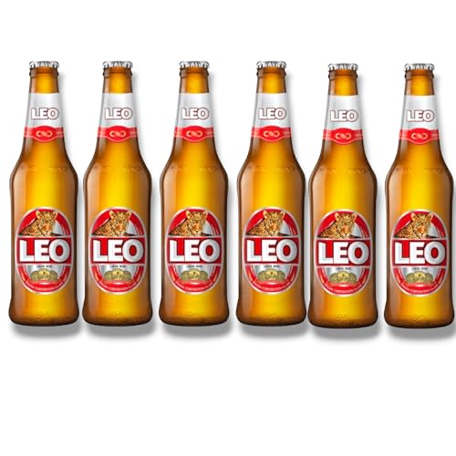 6 x Leo Premium Bier 0,33l - Lager aus Thailand mit 5% Vol.-Inkl. Haus der Biere Berlin Bierdeckel von Bier