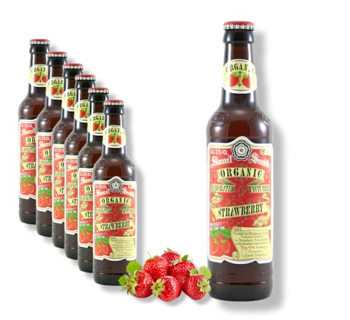 6 x Samuel Smith Organic Strawberry Bier - Erdbeerbier aus Großbritannien mit 5,1% Alc. von Bier