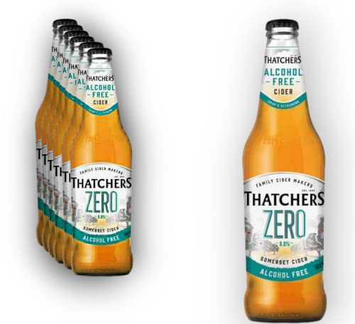 6 x Thatchers Zero 0,0% Vol.- Somerset Cider alkoholfrei 0,5l - Goldener halbtrockener Apfelwein von Bier