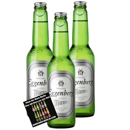 Brauerei Schloss Eggenberg Märzen 6 Flaschen 0,33l 4,9% Vol. mit dem original Haus der Biere Berlin Bierdeckel von Bier