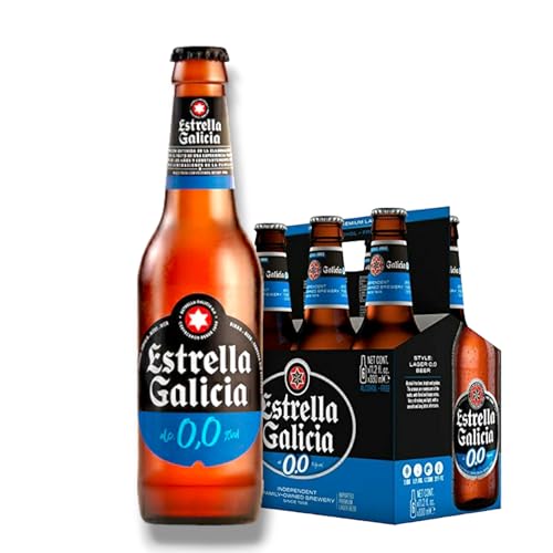 Estrella Galicia 0,0% Vol. - Spanisches Lagerbier alkoholfrei 6 x 0,33l - Inklusive Haus der Biere Berlin Bierdeckel von Bier