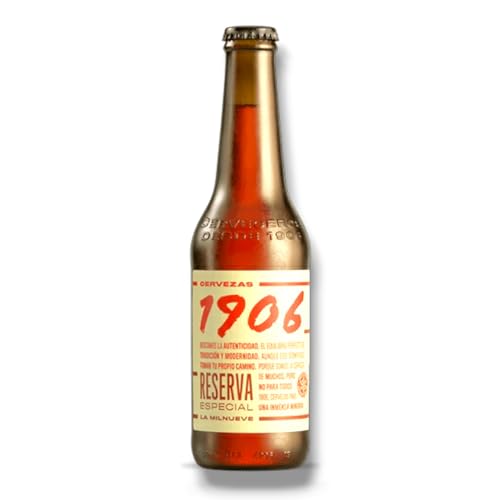 Estrella Galicia 1906 Reserva Especial 24 x 0,33l - Bockbier aus Spanien mit 6,5% Vol.- Inklusive Haus der Biere Berlin Bierdeckel von Bier