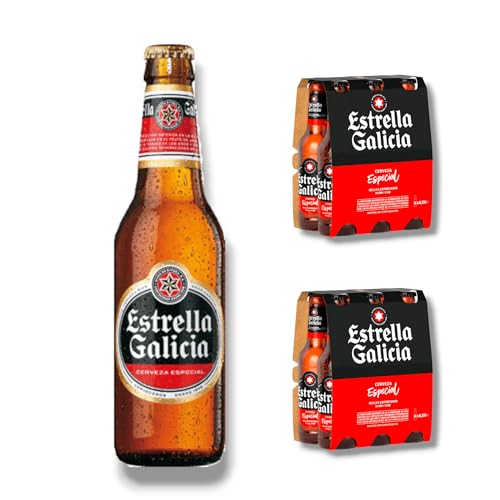 Estrella Galicia Especial 12 x 0,33l- Speziallager aus Spanien mit 5,5% Vol. - Inkl. Haus der Biere Berlin Bierdeckel von Bier
