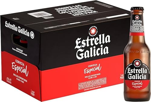 Estrella Galicia Especial 24 x 0,33l- Speziallager aus Spanien mit 5,5% Vol. - Inkl. Haus der Biere Berlin Bierdeckel von Bier