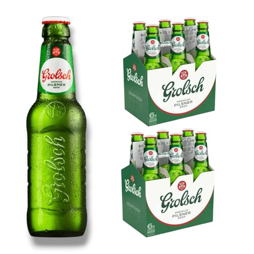 Grolsch Premium Pilsner Bier 12 x 0,3l- Das niederländische Lager- Inkl. Haus der Biere Berlin Bierdeckel von Bier