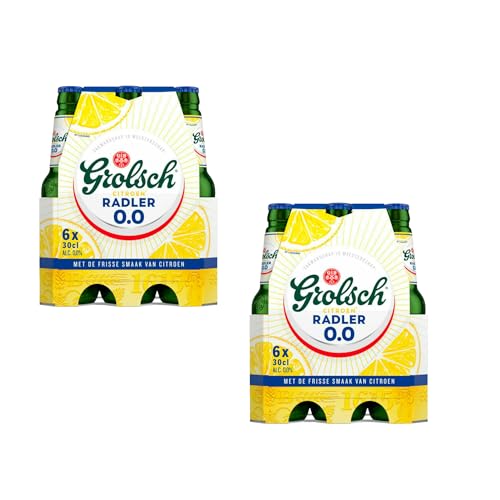 Grolsch Radler Zitrone alkoholfrei 12 x 0,3l- Das besondere Radler 0,0% Vol.- Inkl. Haus der Biere Berlin Bierdeckel von Bier