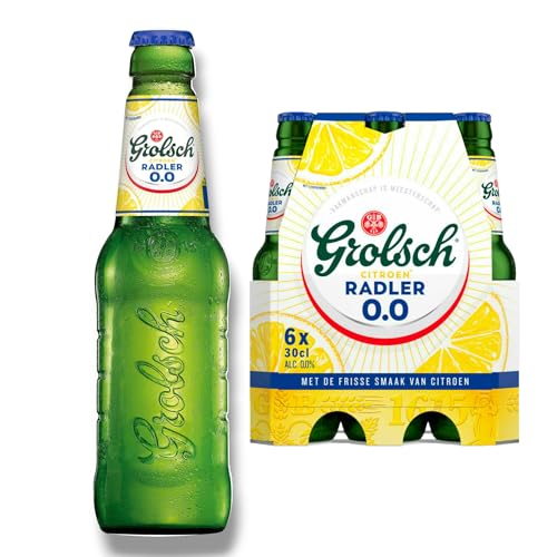 Grolsch Radler Zitrone alkoholfrei 6 x 0,3l- Das besondere Radler 0,0% Vol.- Inkl. Haus der Biere Berlin Bierdeckel von Bier