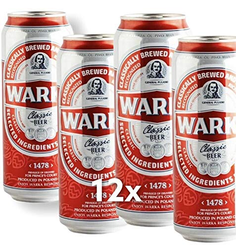 Große Dose 500ml! Warka Premium Classic Beer 12 Dosen im Paket Bier Piwo von Bier