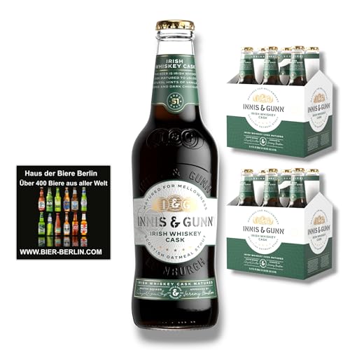 Innis & Gunn Irish Whiskey Cask Bier 12 x 0,33l– Scottish Oatmeal Stout 6,1% Vol.- Inklusive Haus der Biere Berlin Bierdeckel von Bier
