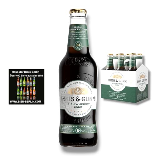 Innis & Gunn Irish Whiskey Cask Bier 6 x 0,33l– Scottish Oatmeal Stout 6,1% Vol.- Inklusive Haus der Biere Berlin Bierdeckel von Bier