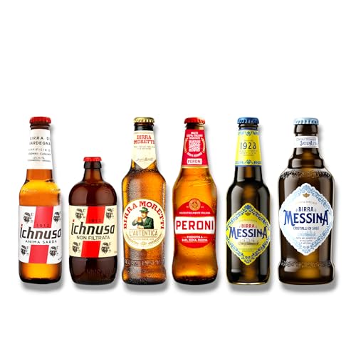 Italien Mixpaket - Kleine Bier-Reise durch Italien mit Ichnusa, Birra Moretti, Peroni & Messina - Ideales Geschenkset (12 Flaschen) von Bier