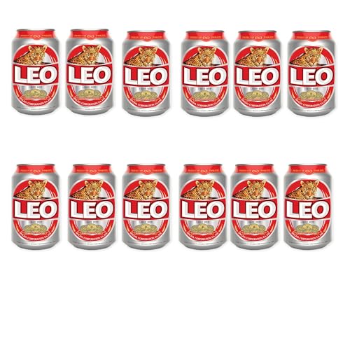 Leo Bier 12 x 330 ml Dose– Erfrischendes Lagerbier aus Thailand 5,0% Vol.- Inkl. Haus der Biere Berlin Bierdeckel von Bier