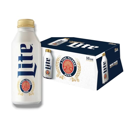 Miller Lite Aluflasche 12 x 473ml- Das Original Light Beer aus den USA kalorienreduziert- Inkl. Haus der Biere Berlin Bierdeckel von Bier
