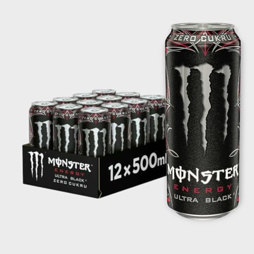 Monster Energy Ultra Black – Zuckerfreier Energy Drink mit Kirschgeschmack, 12 x 500ml Dosen – Kalorienfrei, Koffein & B-Vitamine für Energie & Fokus - Inkl. Haus der Biere Berlin Bierdeckel Monster Energy Ultra Black – Zuckerfreier Energy Drink mit Kirschgeschmack, 12 x 500ml Dosen – Kalorienfrei, Koffein & B-Vitamine für Energie & Fokus - Inkl. Haus der Biere Berlin Bierdeckel von Bier
