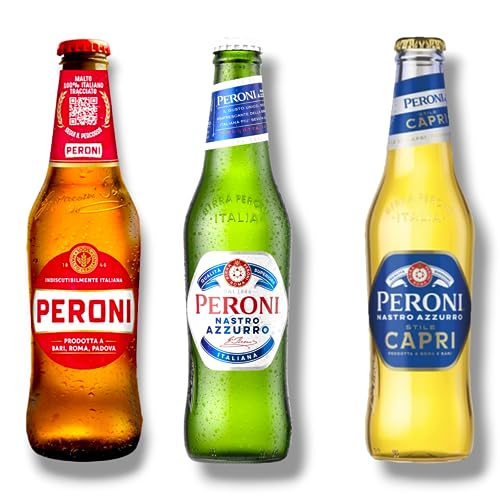 Peroni Mix - Je 4 x Nastro Azzurro & Prodotta a Bari & Stil Capri - Italiens beliebte Biere 330ml (12 Flaschen) von Bier