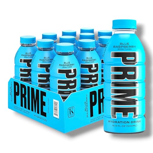 Prime Hydration Blue Raspberry 12 x 500ml - Der perfekte Sportdrink für Sportler und Fitnessfans- Koffeinfrei, Antioxidantien + Elektrolyte von Bier