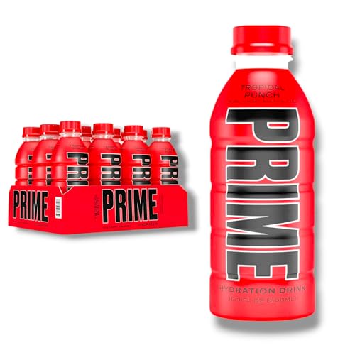 Prime Hydration Tropical Punch 12 x 500ml - Der perfekte Sportdrink für Sportler und Fitnessfans- Koffeinfrei, Antioxidantien + Elektrolyte von Bier