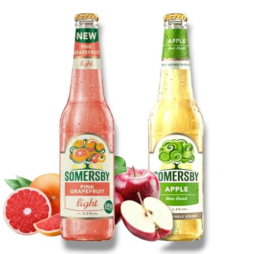 Somersby Bier Bundle - Pink Grapefruit Light 4% Vol. & Apple 4.5% Vol. 0,4l (Insgesamt 12 Flaschen) von Bier