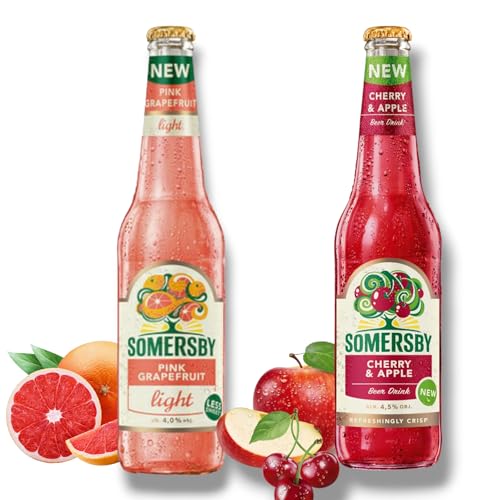 Somersby Bier Bundle - Pink Grapefruit Light 4% Vol. & Cherry Apple 4.5% Vol. 0,4l (Insgesamt 6 Flaschen) von Bier