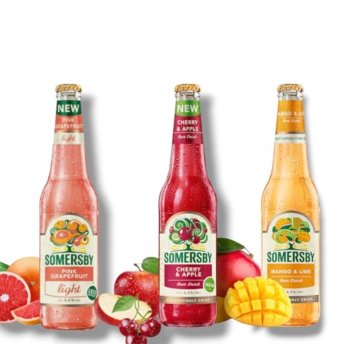 Somersby Bier Mix - Pink Grapefruit Light, Cherry Apple & Mango Lime (Insgesamt 6 Flaschen) von Bier