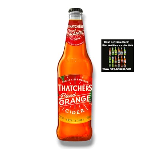 Thatchers Blood Orange Cider 12 x 500ml - Sweet & Juicy 4% Vol. - inkl. Haus der Biere Berlin Bierdeckel von Bier