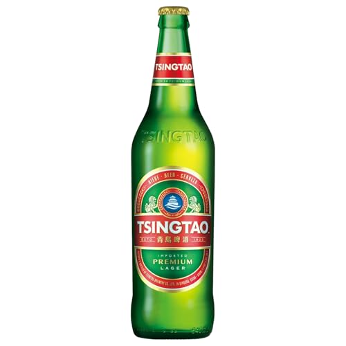 Tsingtao Bier – 6 x 640 ml Flasche | Chinesisches Lagerbier | Erfrischend & Leicht | Perfekt für Asiatische Küche | inkl. Haus der Biere Berlin Bierdeckel von Bier