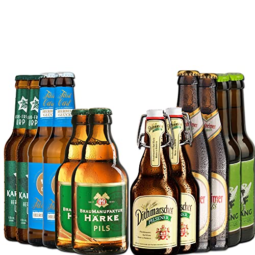 BierSelect Pils Paket - Geschenk Bierpaket - 12 verschiedene Pils Biere, Geschenk und tolle Geschenkidee für Vatertag, Weihnachten, Geburtstage, Bier Box zum Verschenken für Bierliebhaber von BierSelect