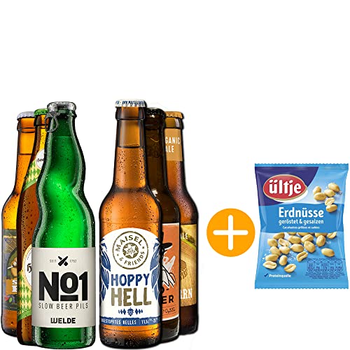 Knabberpaket | Bier und Erdnüsse in einem Paket | Geschenkidee zum Geburtstag oder Vatertag für Väter Papa Männer von BierSelect