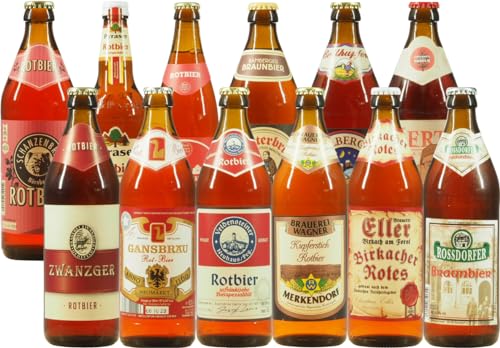 Bierwohl I Geschenkidee I Das Rote I Bierbox mit ausgewählten Rotbieren und Braunbieren aus Franken I 12 x 0,5l von Bierwohl