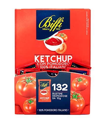Biffi - Ketchup mit 100% italienischen Tomaten - Portionsgröße - 132 x 10 g-Beutel Biffi - Ketchup mit 100% italienischen Tomaten - Portionsgröße - 132 x 10 g-Beutel von Biffi Milano 1852