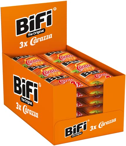 BiFi Carazza Original – 24er Pack (24 x 3 x 40 g)– Herzhafter Pizzasnack zum Mitnehmen von Bifi