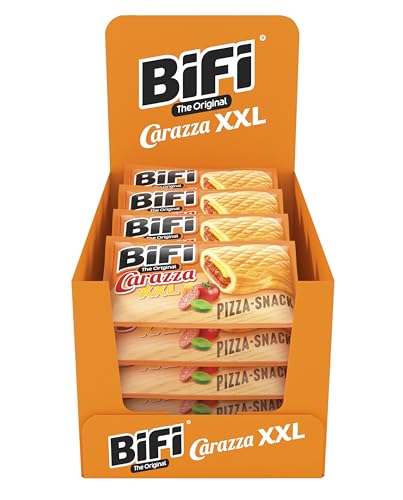 BiFi Carazza Original XXL - 16er Pack (16 x 75g) – Pizza Snack - Mini Pizza To Go - für Unterwegs, das Büro und die Mittagspause - mit Salami, Pizzasauce und Käse von Bifi