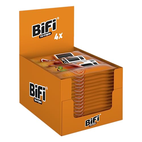 BiFi Original – 16er Pack (16 x 4 x 18.5g) - Salami Sticks – Original Wurstsnack To Go - Luftgetrocknet- für Unterwegs, im Büro oder beim Sport - mit Pfeffer, Koriander und Knoblauch von Bifi