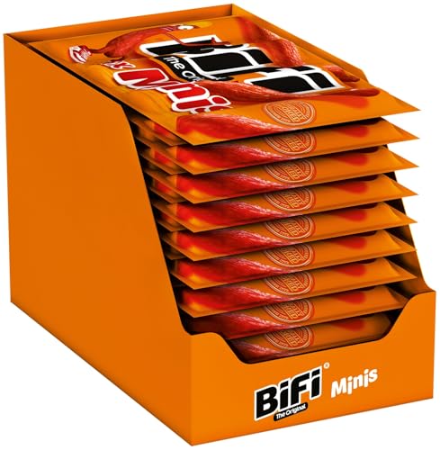 Bifi Original Junior – 20er Pack (20 x 4 x 10 g) – herzhafter Salami Fleischsnack – geräucherte Mini Wurst als Snack To Go von Bifi
