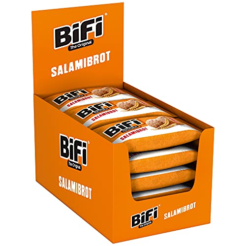 BiFi Original Salamibrot - 16er Pack (16 x 55g) - Salami trifft würziges Sauerteigbrot - für Unterwegs, im Büro oder beim Sport - mit Pfeffer, Koriander und Knoblauch von Bifi