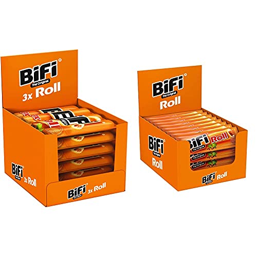 BiFi Roll – 10er Pack (10 x 3 x 45 g)– Snack im Teigmantel – Herzhafter, original Salami Fleischsnack – Snack im Teigmantel & Roll – 24er Pack (24 x 45 g) – Snack im Teigmantel von Bifi