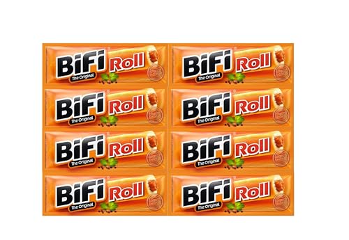 BiFi Roll | 8er Pack (8 x 45 g) | Herzhafter, original Salami Fleischsnack | Snack im Teigmantel von Bifi