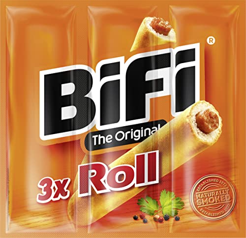 BiFi Roll – Herzhafter, original Salami Fleischsnack – Snack im Teigmantel – Multipack, 10er Pack (10 x 3 x 45 g) von Bifi