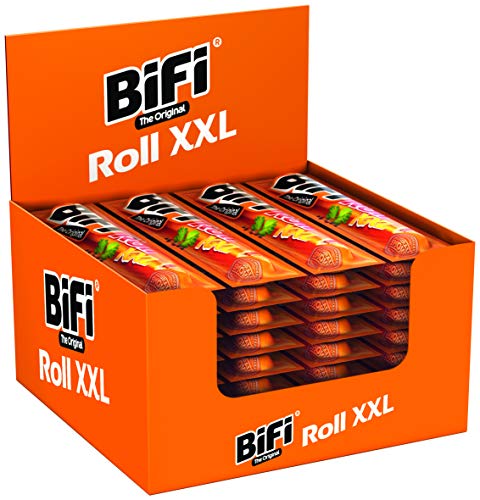 BiFi Roll XXL – Herzhafter, großer Salami Fleischsnack – Snack im Teigmantel – 24er Pack (24 x 75 g) von Bifi