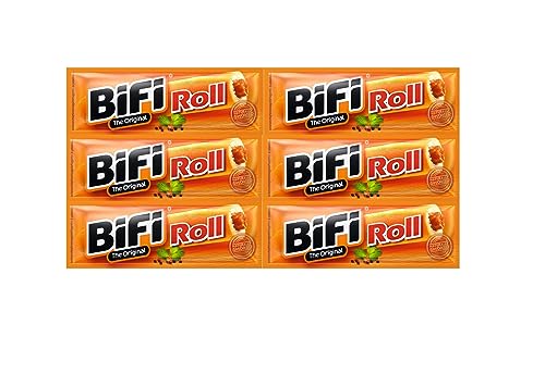 BiFi Roll – 6er Pack (6 x 45g) - Salami Snack in einem lockeren Teig – Original Wurstsnack To Go - für Unterwegs, im Büro oder beim Sport - mit Pfeffer, Koriander und Knoblauch von Bifi