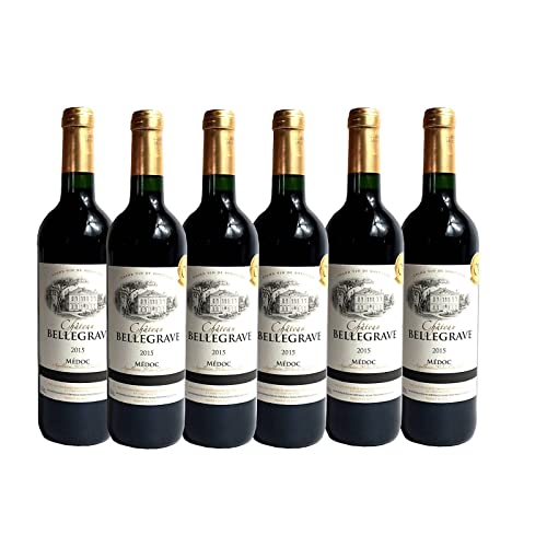 Chateau Bellegrave MÉDOC Rotwein trocken - 6 x. Jahrgang 2015 12,5% Alkohol 0,75l 10,33 €/l Prämiert 2018 mit Gold von Bilderrahmen Neumann