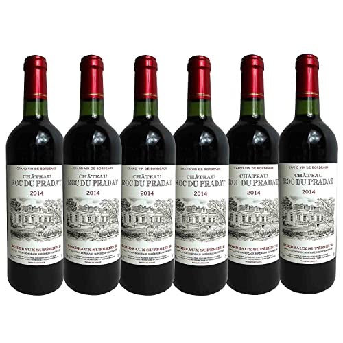 Chateau Roc du Pradat Rotwein - 6 x, trocken, Französicher Rotwein aus Bordeaux Jahrgang 2014 11,5% Alkohol 8,66 EUR/l von Bilderrahmen Neumann