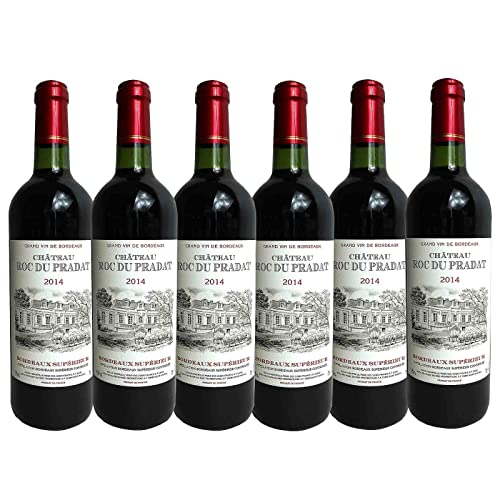 Chateau Roc du Pradat Rotwein - 6 x, trocken, Französicher Rotwein aus Bordeaux Jahrgang 2014 11,5% Alkohol 8,66 EUR/l von Bilderrahmen Neumann