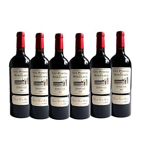 Les Portes de Bordeaux Rotwein 6 x, Jahrgang 2018 ACQ 13,0% Alkohol 0,75l Flasche 7,98 €/l von Bilderrahmen Neumann