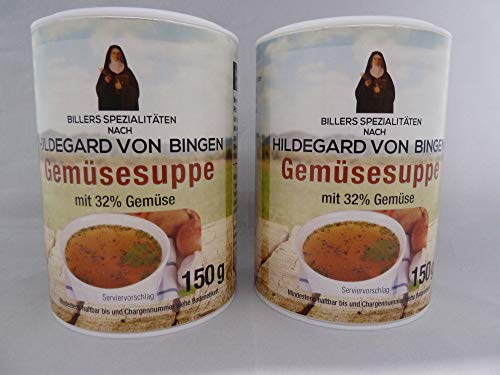 Biller Gemüsesuppe nach Hildegard von Bingen Doppelpack 2x 150g Dose vegan vegetarisch Gemüsebrühe Gemüsesuppe mit 32% Gemüse, Würzmittel von Biller
