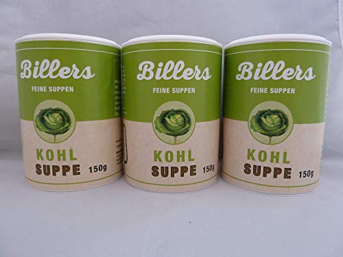 Biller Kohlsuppe 3 Dosen a 150g Instant Diät Suppe Slim vegan glutenfrei ohne Glutamat vegetarisch von Biller