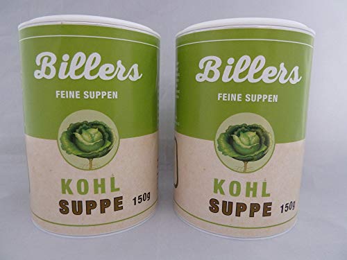 Biller Kohlsuppe Doppelpack Instant Diät Suppe Slim vegan glutenfrei ohne Glutamat vegetarisch 2x 150g Dose von Biller