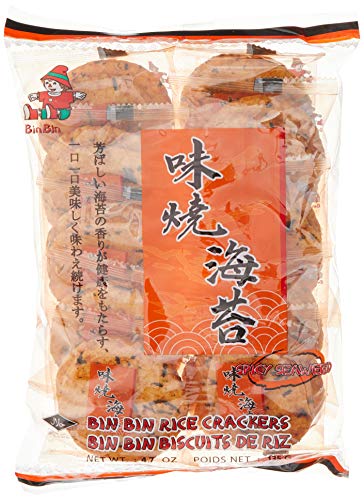 [ 135g ] BIN BIN Würzige Reiscracker mit Seetang/Spicy Rice Crackers with Seawead von Bin Bin