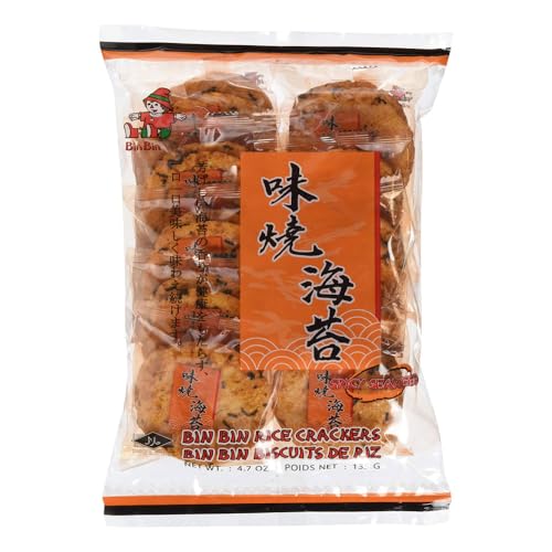 [ 135g ] BIN BIN Würzige Reiscracker mit Seetang/Spicy Rice Crackers with Seawead von Bin Bin